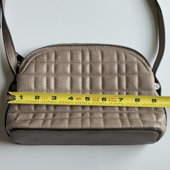 Sam & Hadley Quilted Crossbody Handbag - Cream 9" x 3" - Picture 15 of 16